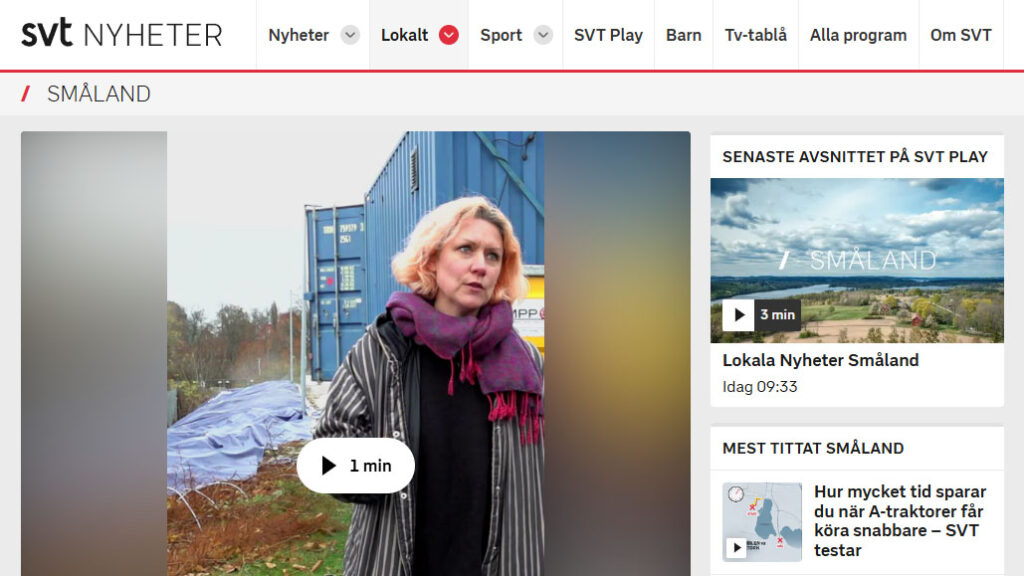 Inslag om Invaterm i SVT Växjö